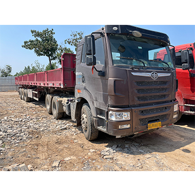 "Jiefang 500 HP 6*4 heavy semi tractor Tongyue heavy duty dump semi trailer"