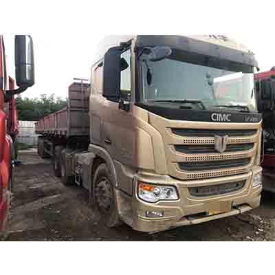  Used Jirui Union 480HP 6*4 heavy semi tractor Jiyue heavy duty dump semi trailer